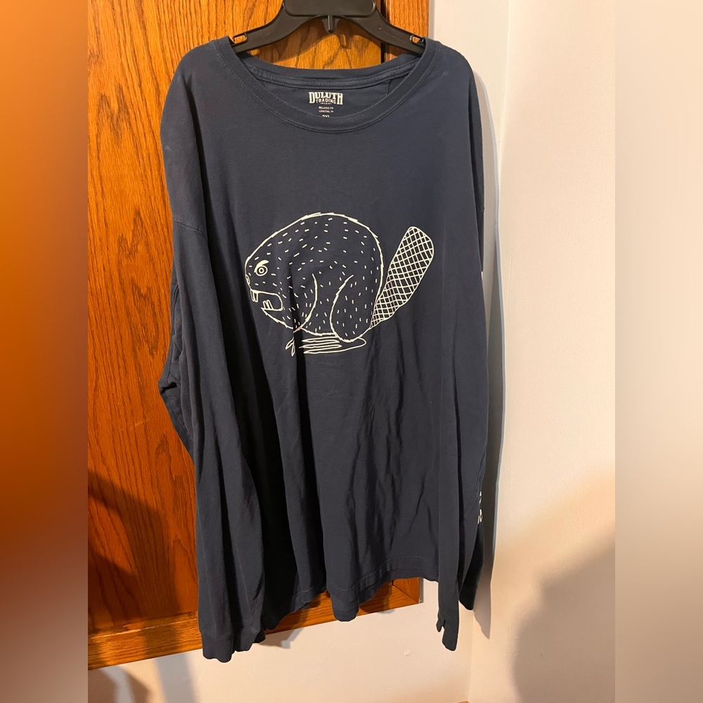 Men’s Blue Duluth Trading Co. Relaxed Fit Longtail T in 2XL w/long sleeves